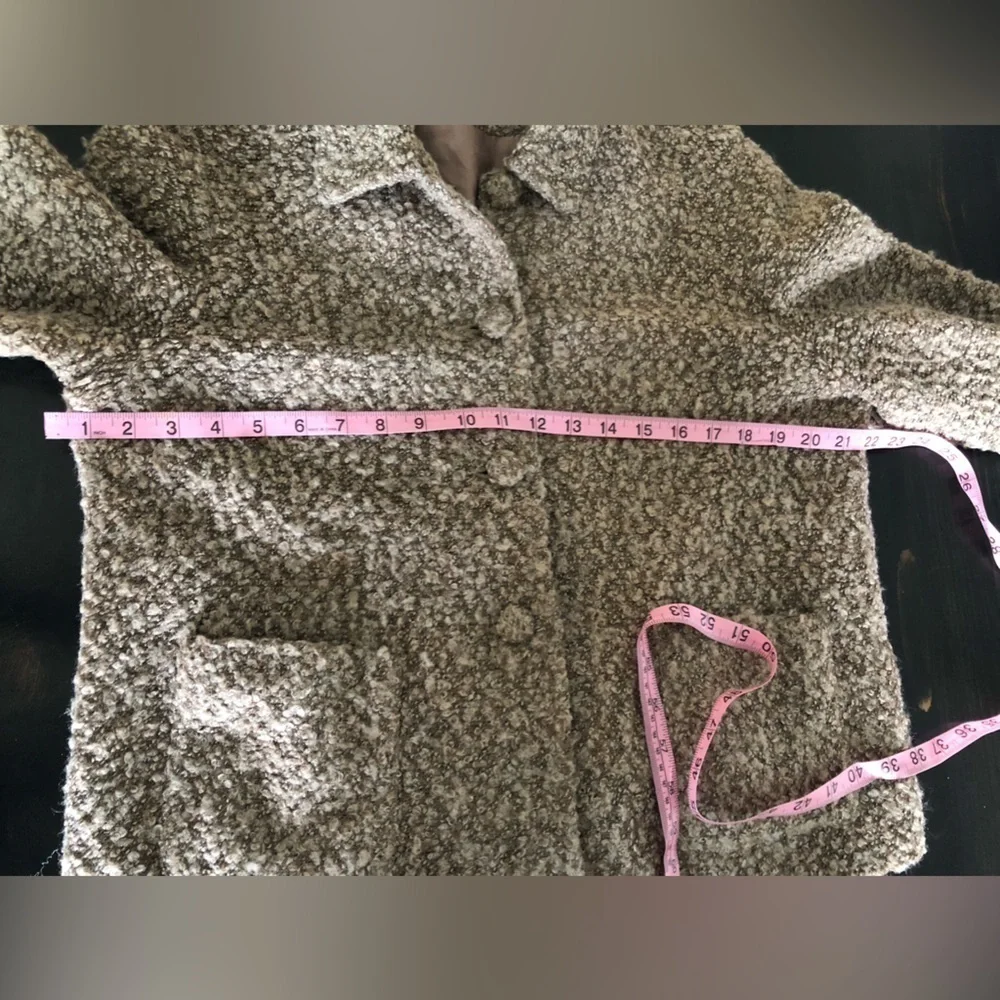 Elliott Lauren Wool Blend Tan Blazer Jacket Button Closure M Designer Neutrals - Picture 8 of 12